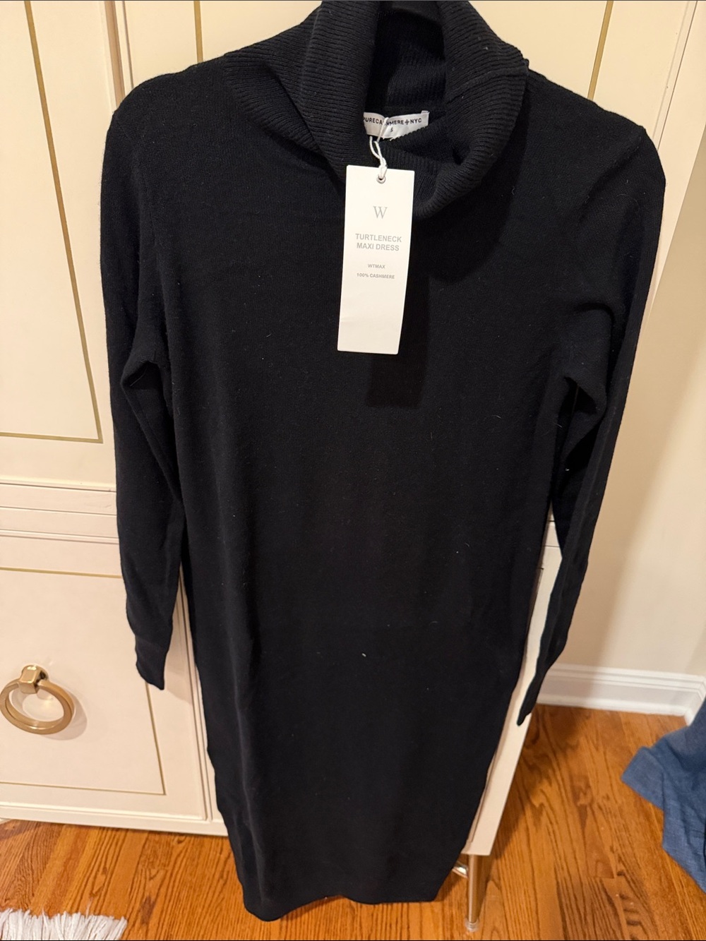 W Turtleneck Maxi Dress in Black
